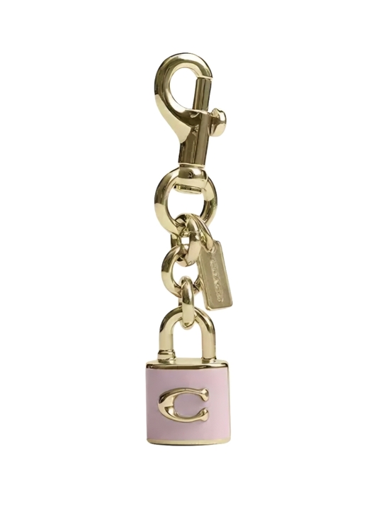 Coach Accessories - Coach Pink and Gold Padlock Key Charm